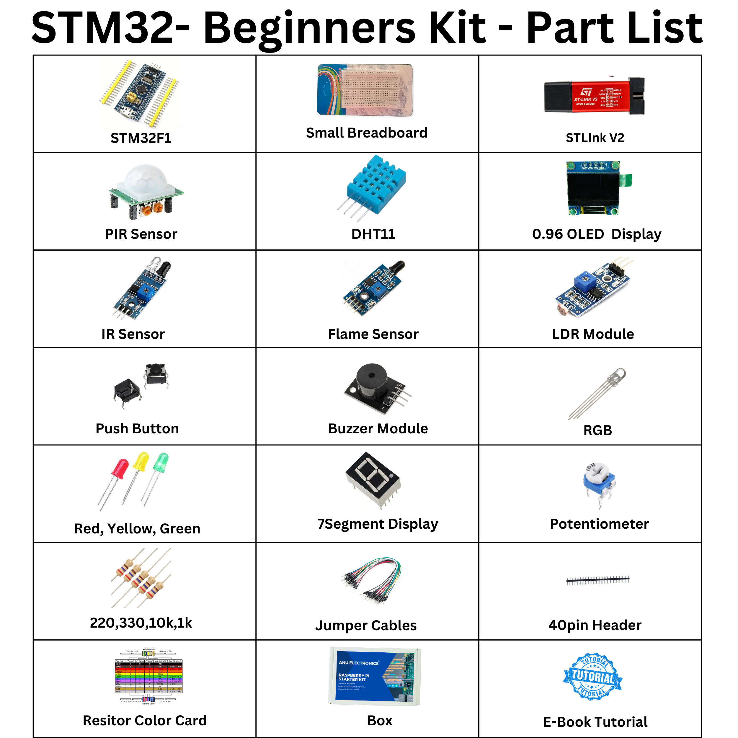 STM32 Starter Kit with OLED, Sensors & ST-Link V2