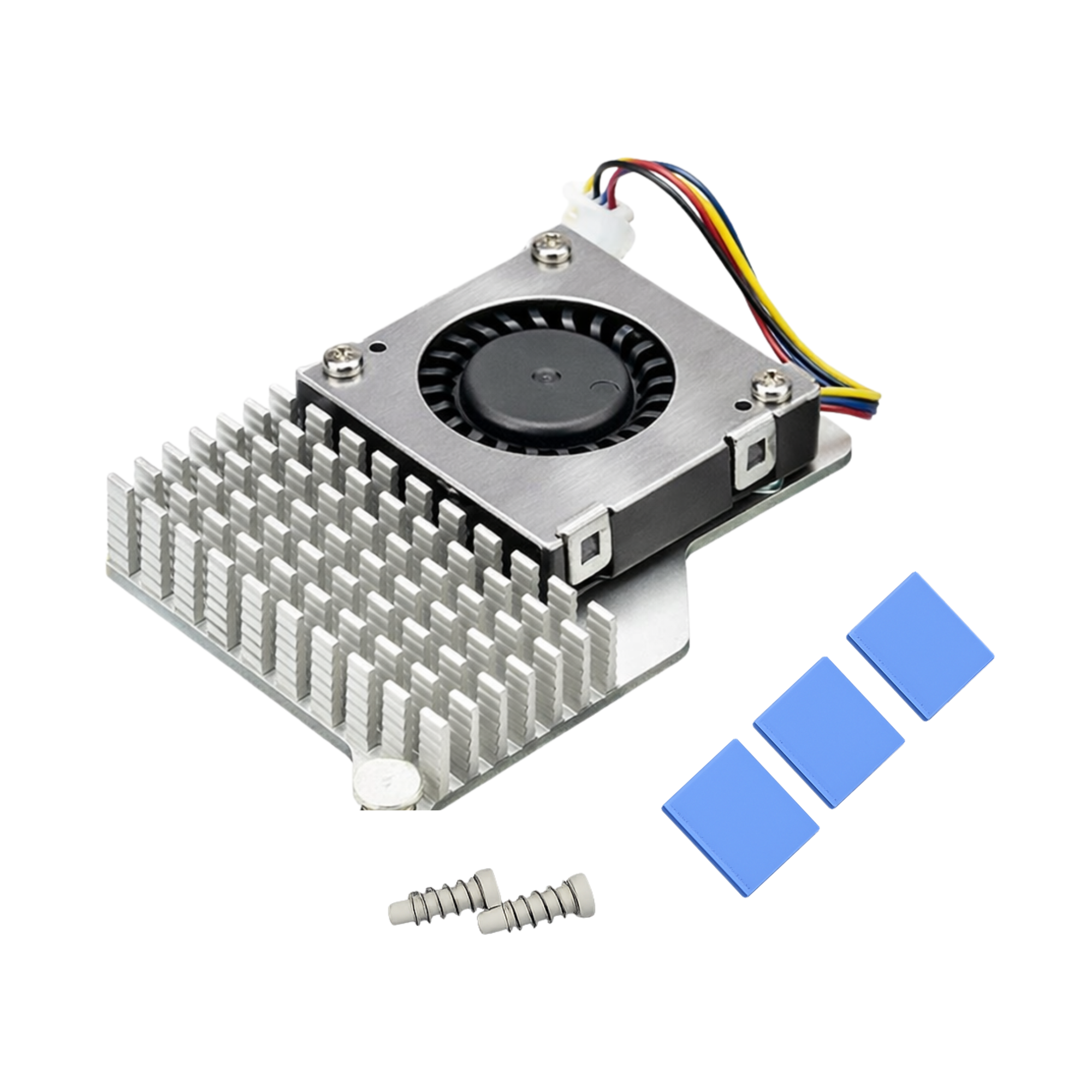 Active Cooler for Pi 5 Board – Aluminium Heatsink & PWM Blower Fan with Thermal Pads
