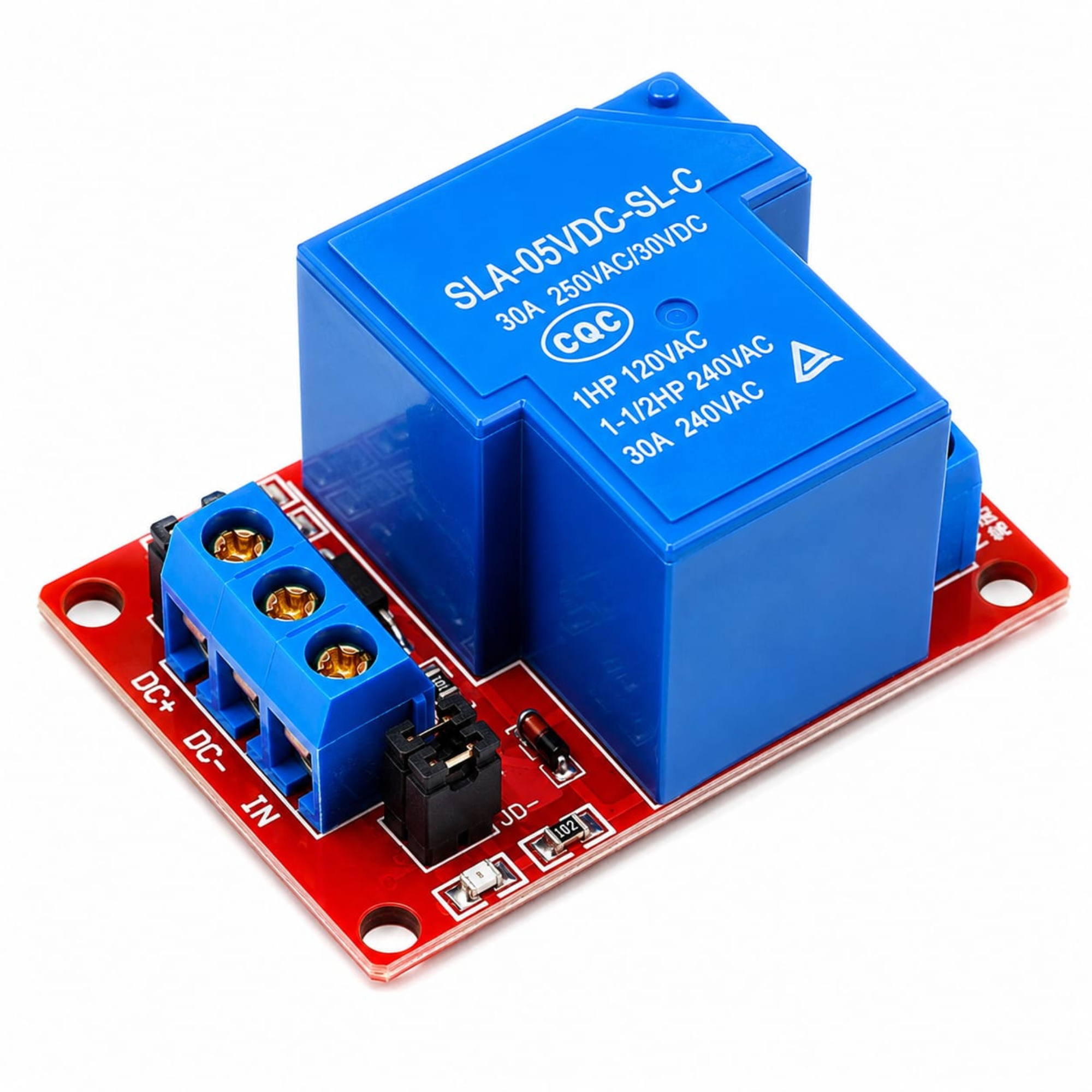 5V 30A 1-Channel Relay Module – High Power Relay Board with NO/NC/COM Terminals