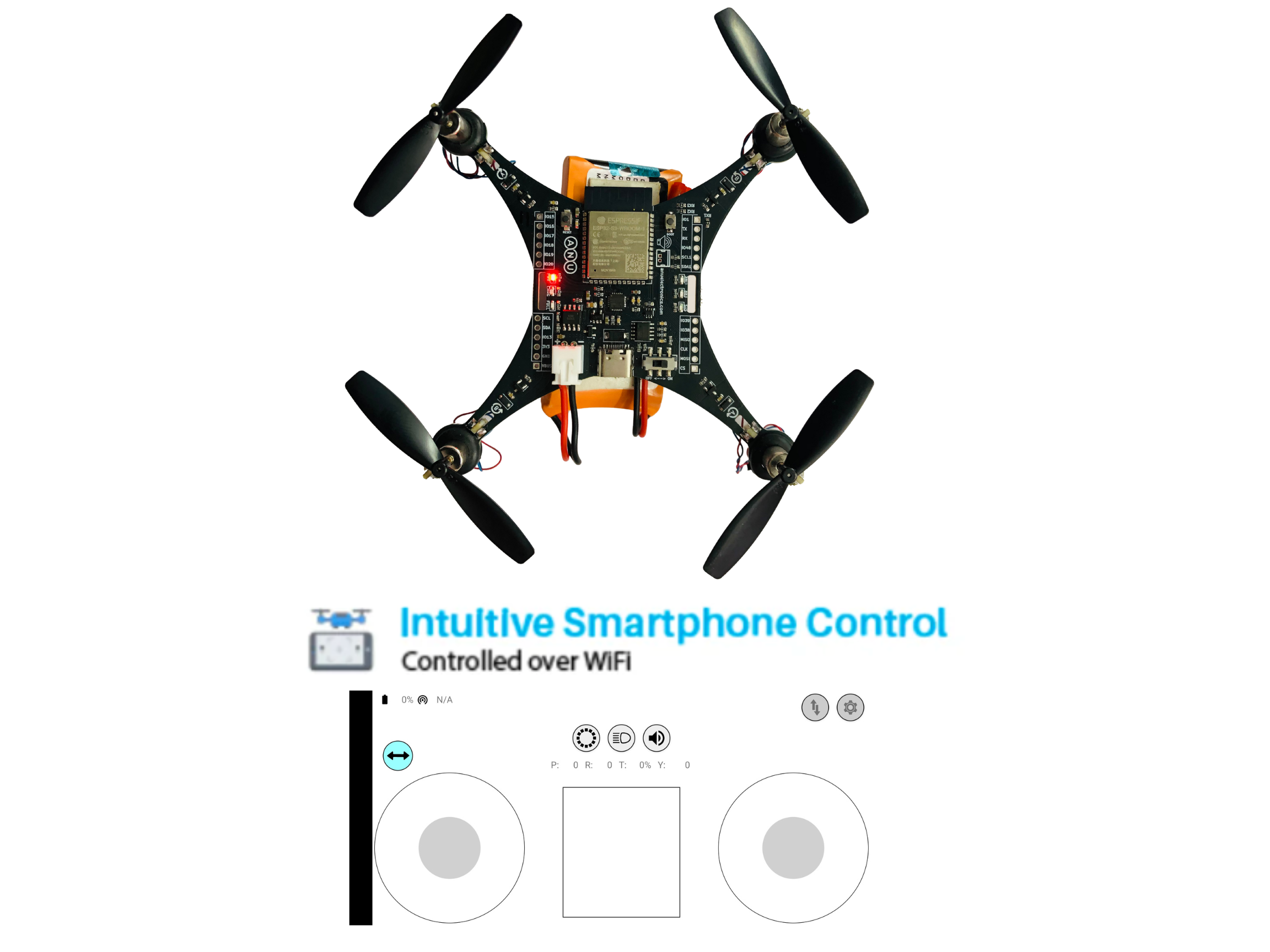 ESP32-S3 Programmable Ready-to-Fly DIY Drone Kit