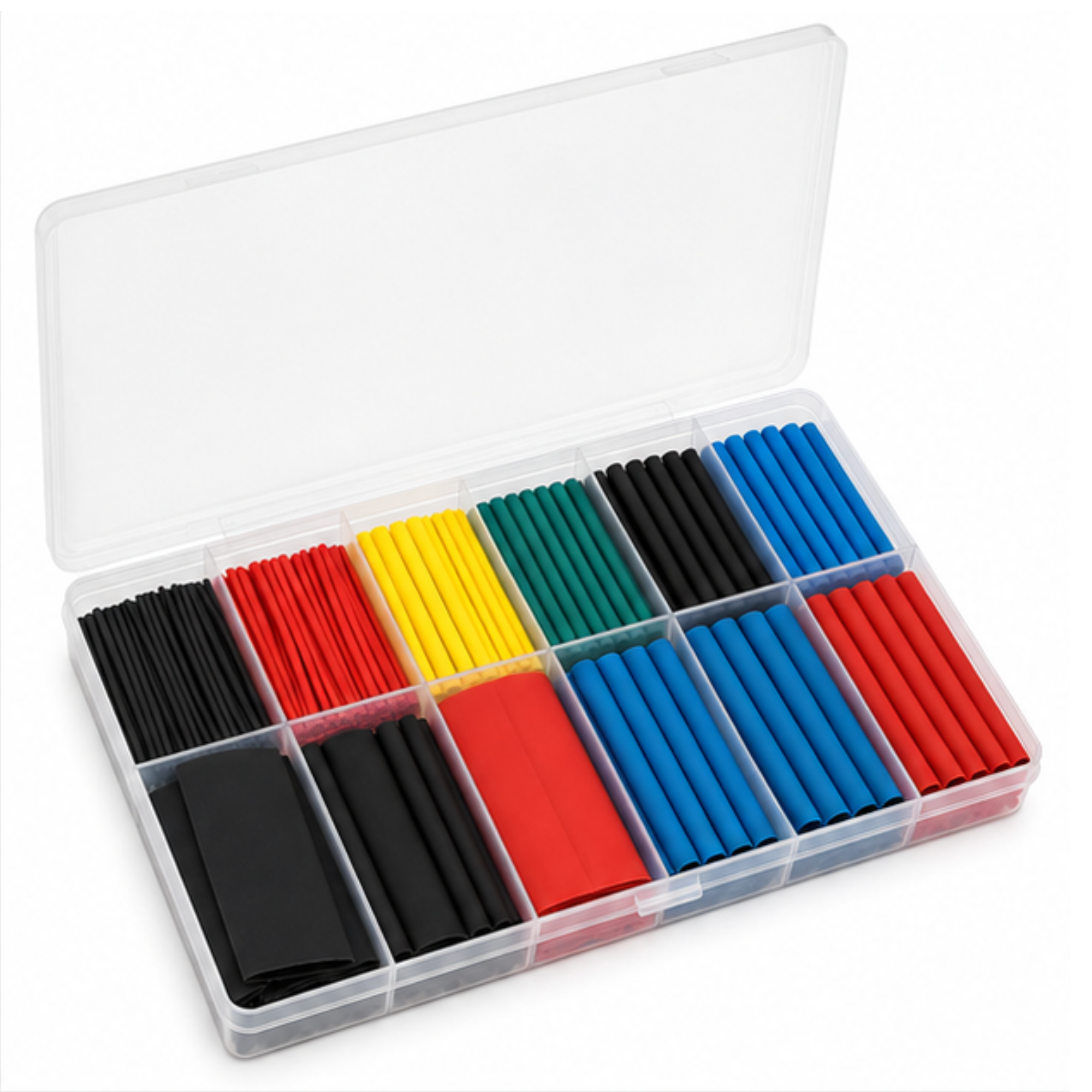 Heat Shrink Tube Wire Insulation Sleeve – Polyolefin Heat Shrink Tubing for Cable Protection - 560 Pieces, 12 Sizes, 6 Colors