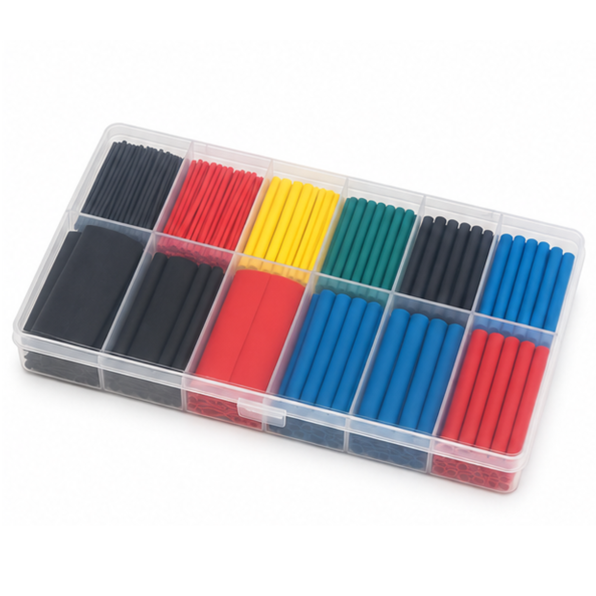 Heat Shrink Tube Wire Insulation Sleeve – Polyolefin Heat Shrink Tubing for Cable Protection - 560 Pieces, 12 Sizes, 6 Colors