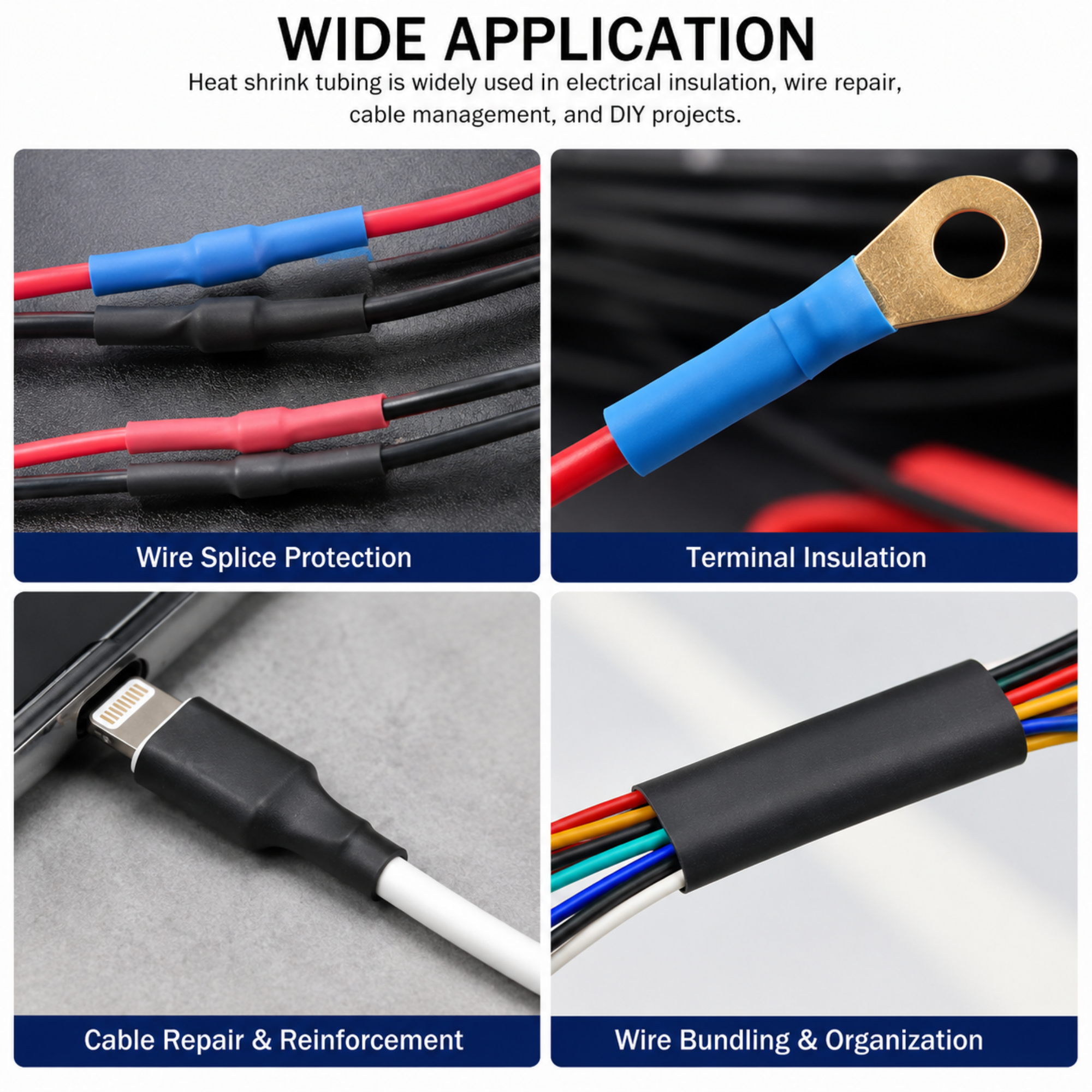 Heat Shrink Tube Wire Insulation Sleeve – Polyolefin Heat Shrink Tubing for Cable Protection - 560 Pieces, 12 Sizes, 6 Colors