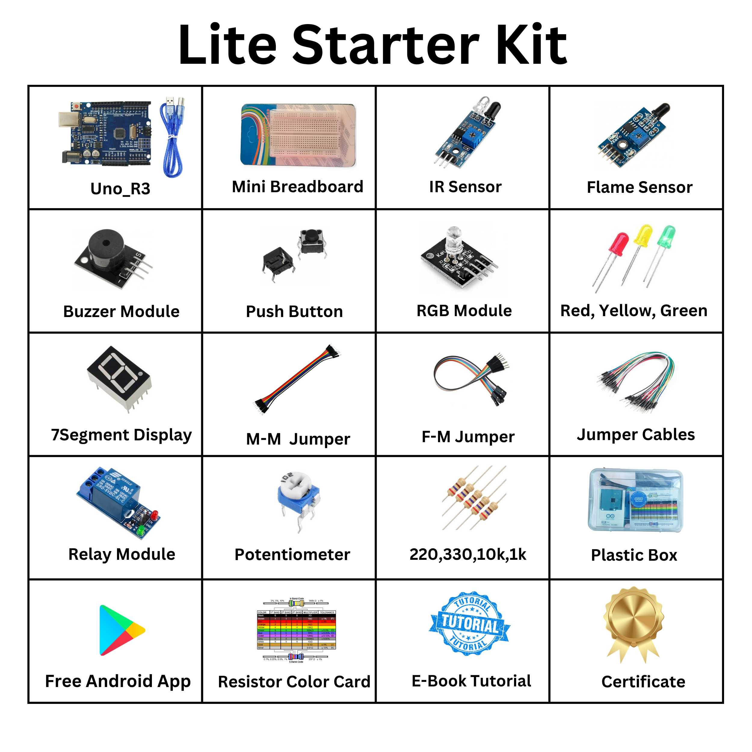 Smart Starter Lite Kit for Uno R3 Compatible with Arduino