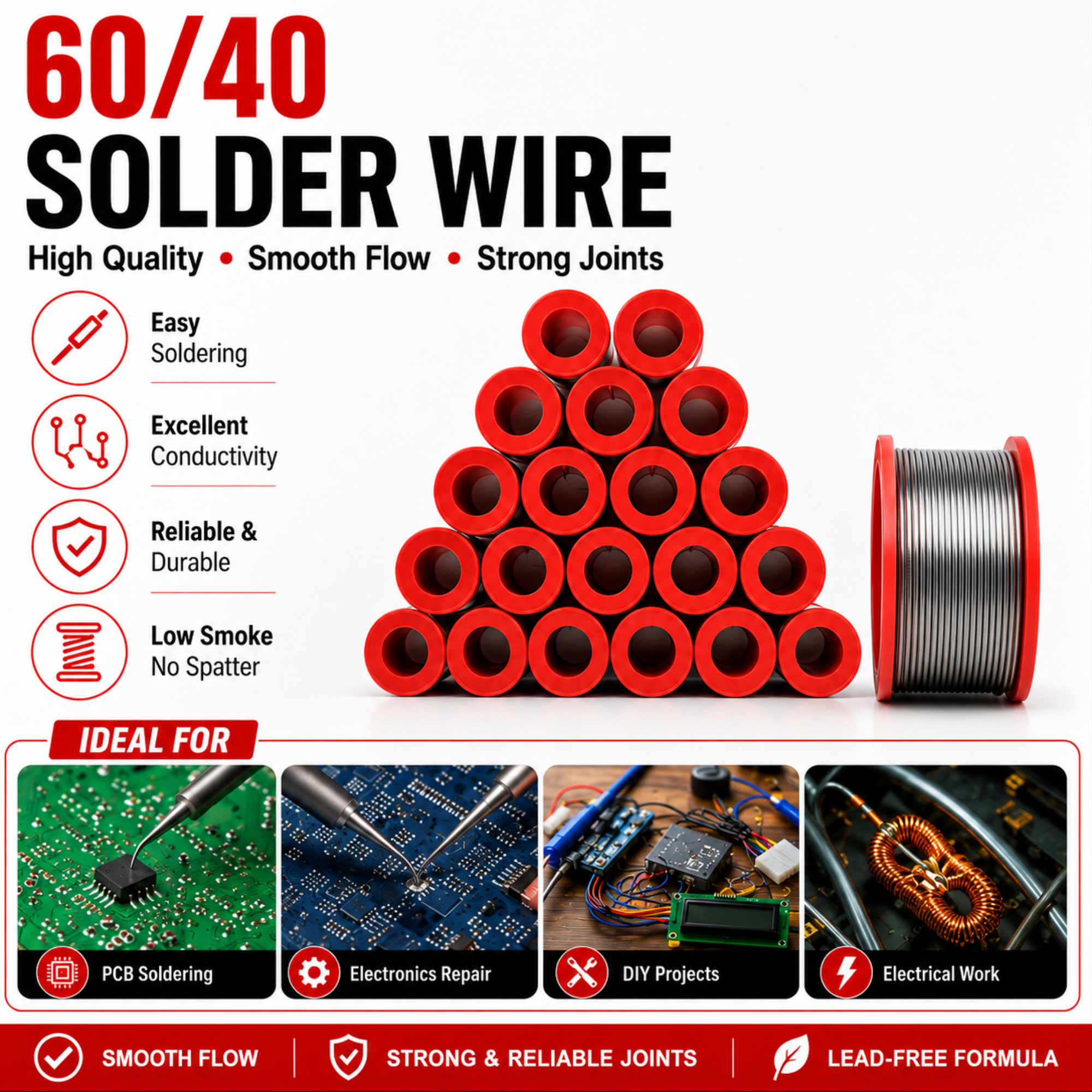 Sn60/Pb40 60/40 Rosin Core Solder Wire 0.7mm 50g
