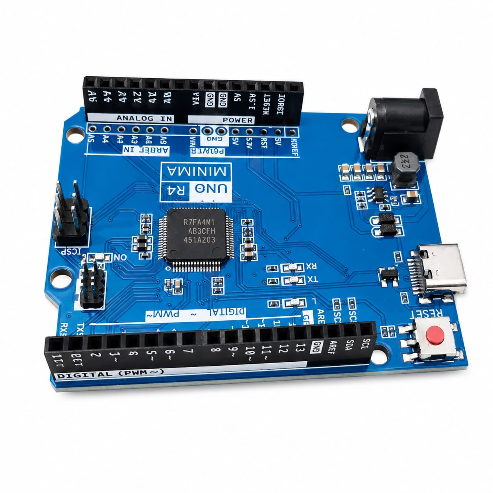 UNO R4 Minima 32-bit Development Board - RA4M1, USB-C, Arduino Compatible