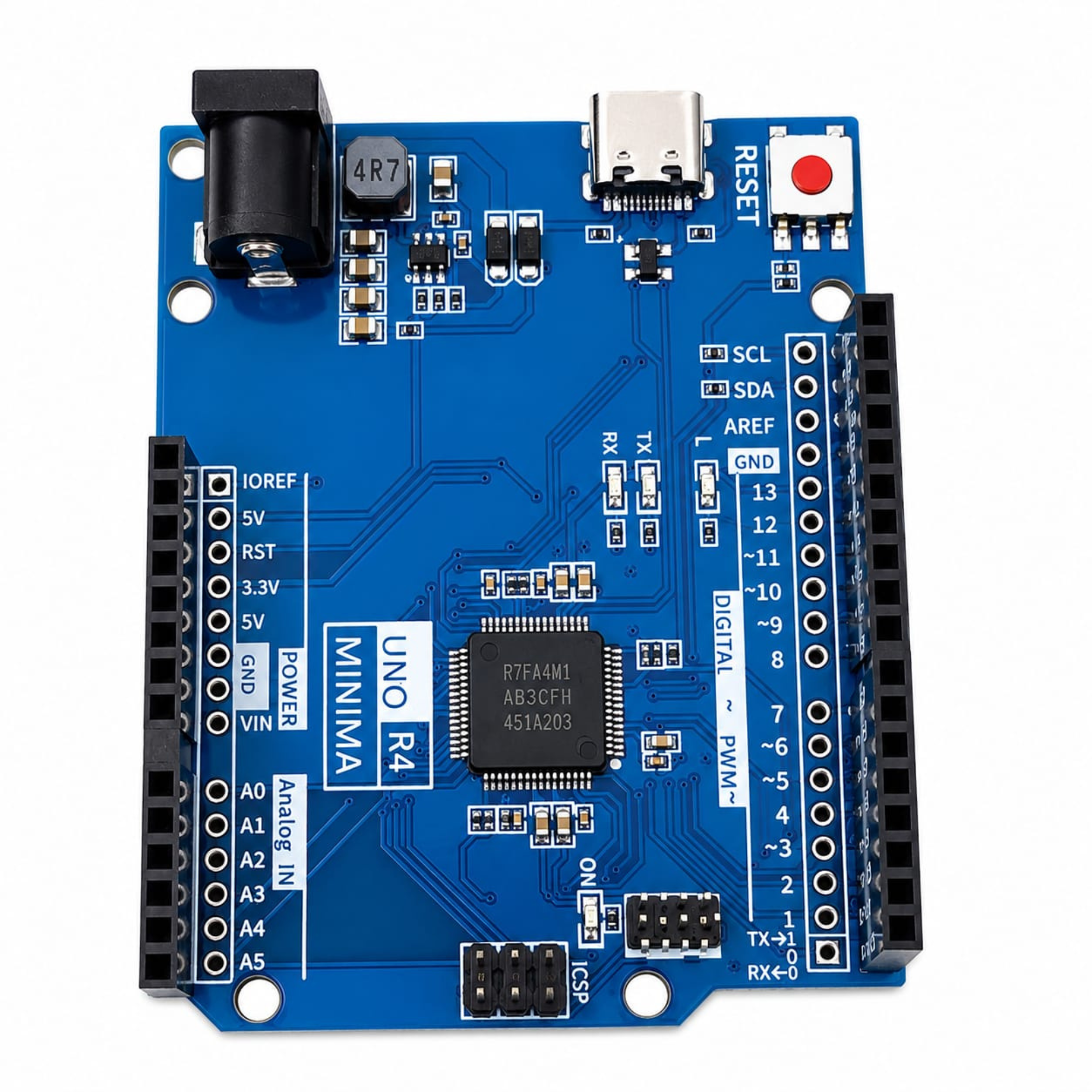 UNO R4 Minima 32-bit Development Board - RA4M1, USB-C, Arduino Compatible