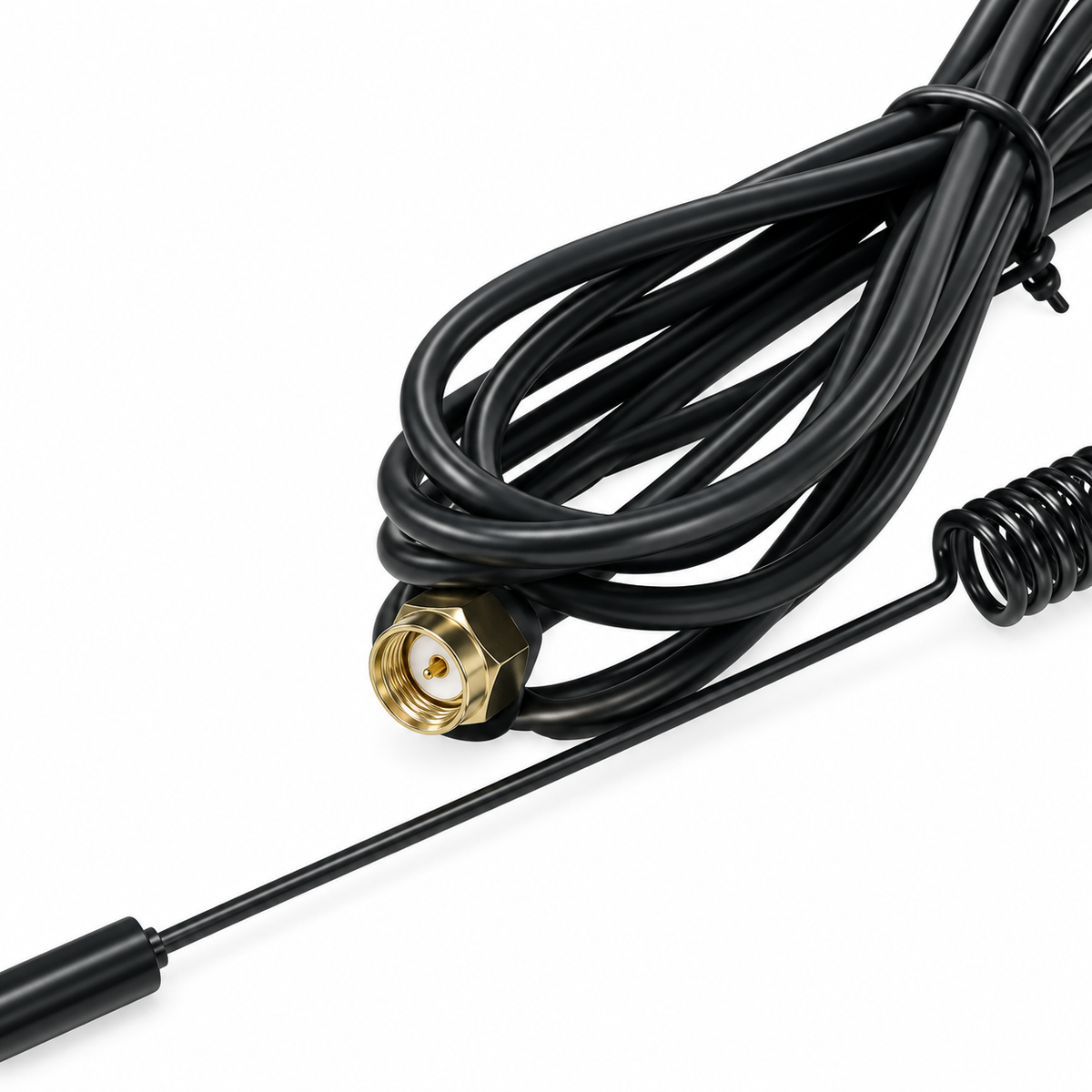 GSM 4G 30cm 5dBi antenna TS-CP-031 with 3m cable, cable detail on white background