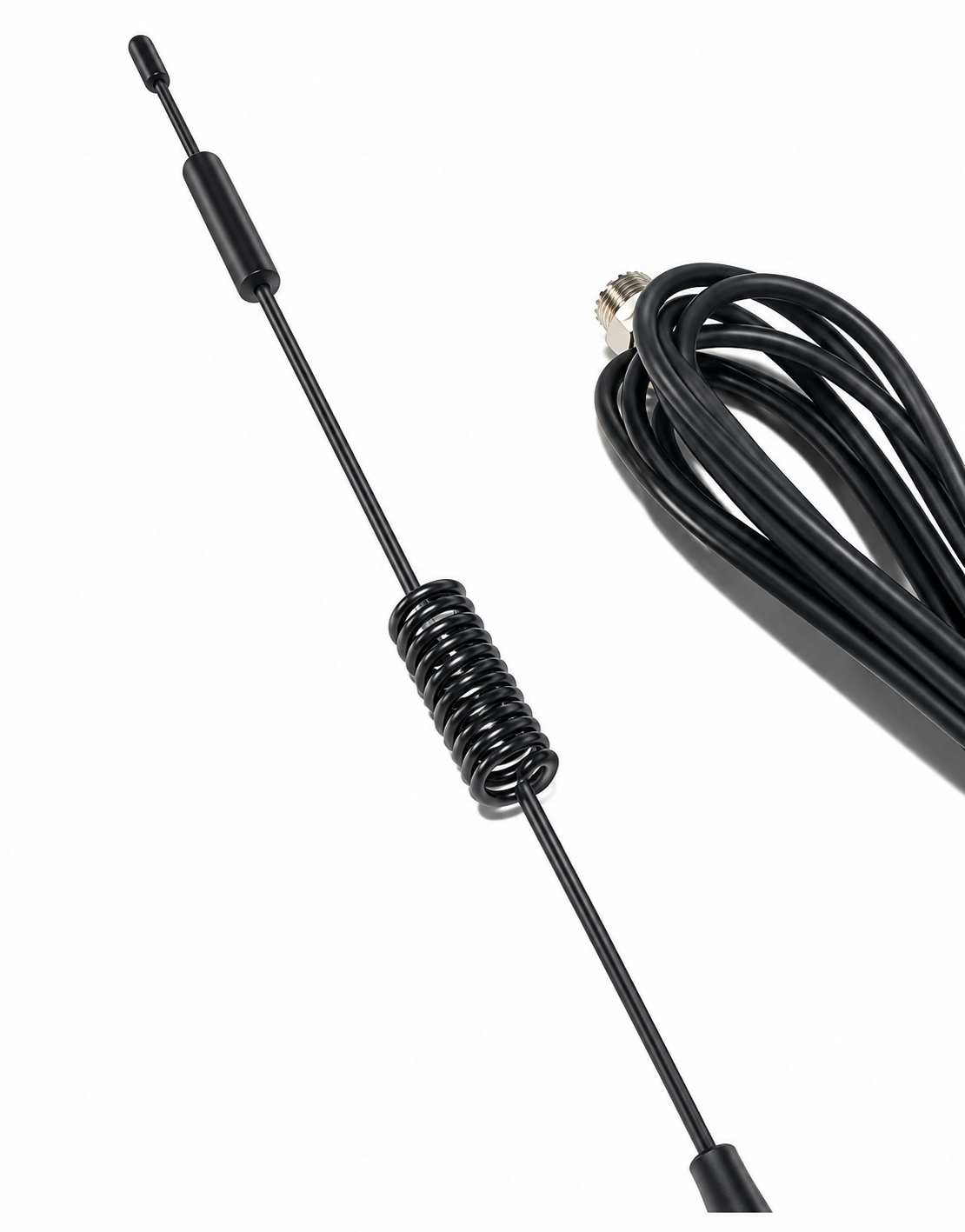 TS-CP-178 GSM 4G antenna, whip and coil detail on white background