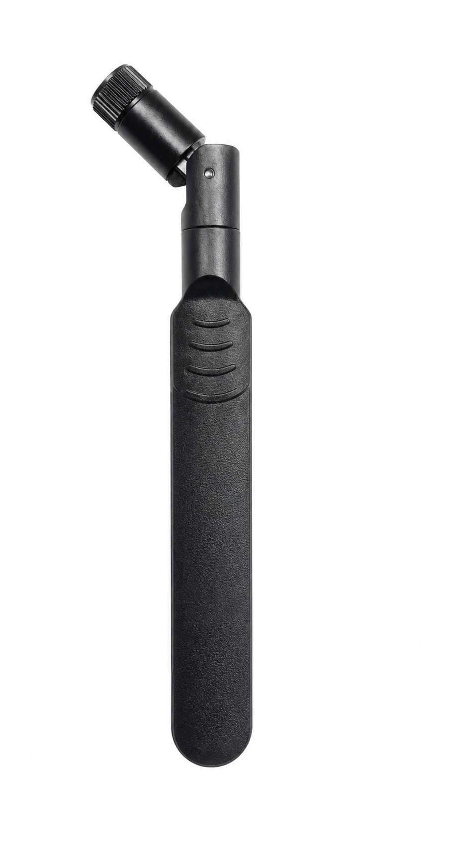 TS-JB-582 black foldable dual band antenna, folded front view on white background