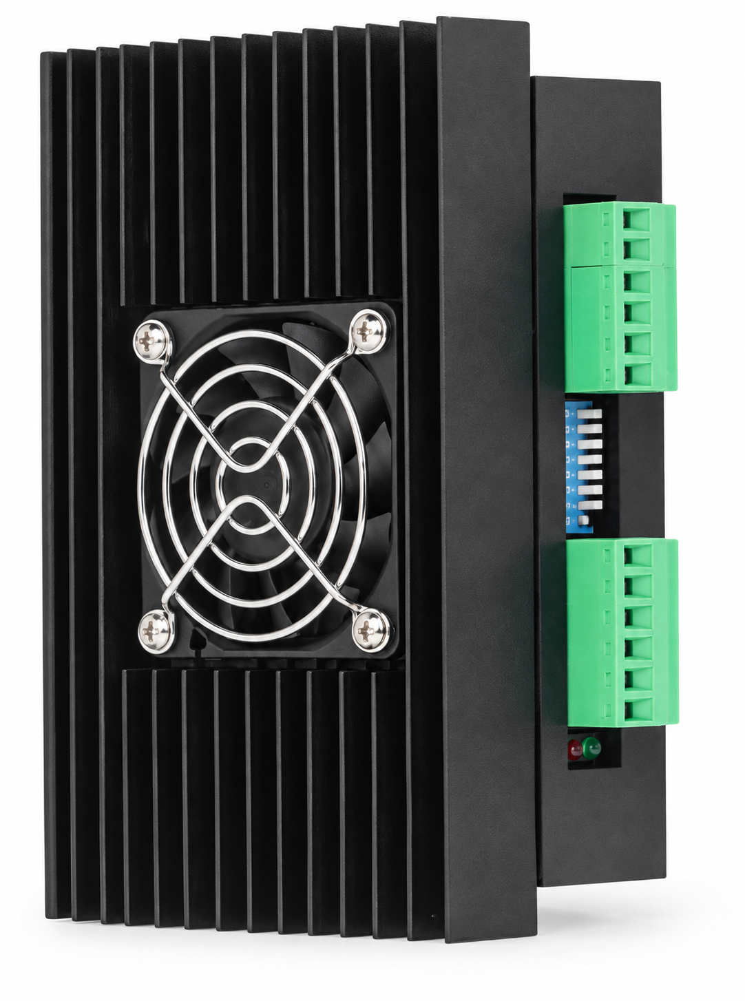 DM860H Motor Driver, rear heatsink and cooling fan view