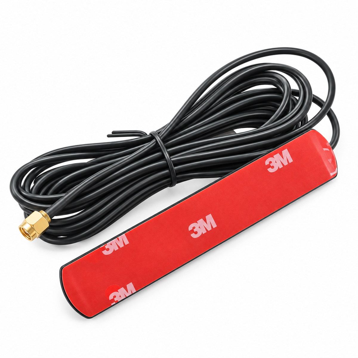 GSM sticker antenna red adhesive backing with bundled cable and SMA connector