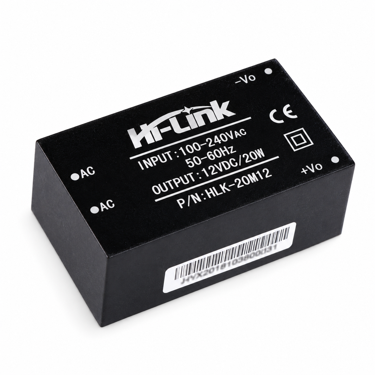 Hi-Link HLK-20M12 AC to DC module — generated angled view based on supplied reference