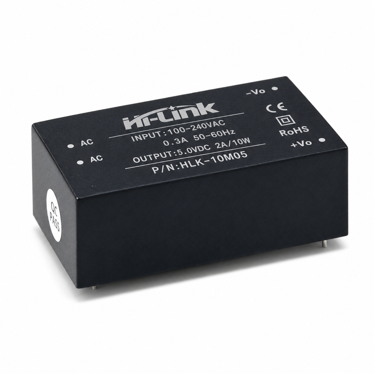 Hi-Link HLK-10M05 AC to DC module lower-angle side view
