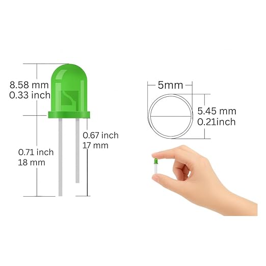 600 pcs LED Kit 5mm – 6 Assorted Colors (Red, Green, Blue, Yellow, White, Orange) – Light Emitting Diodes for Arduino, DIY, STEM, Raspberry Pi Projects