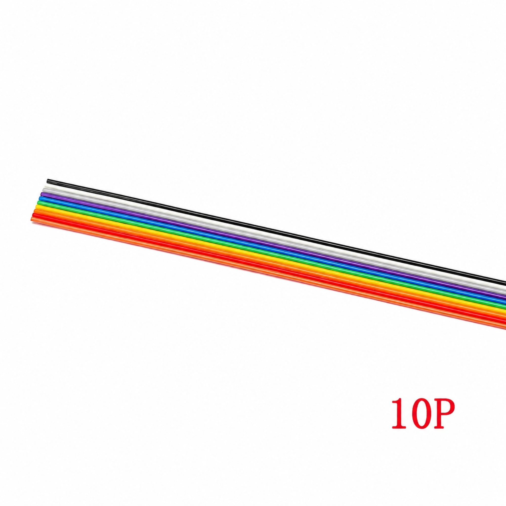 Rainbow 10 Core Flat Ribbon Wire Cable - 1 Meter (Multicolor)